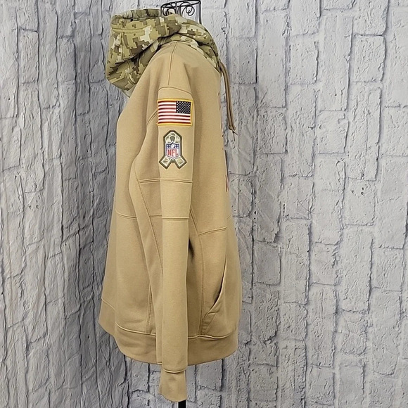 NIKE ATLANTA FALCONS On Field Dri Fit Army Camouflage Salute The Troops Hoodie M - Picture 7 of 12